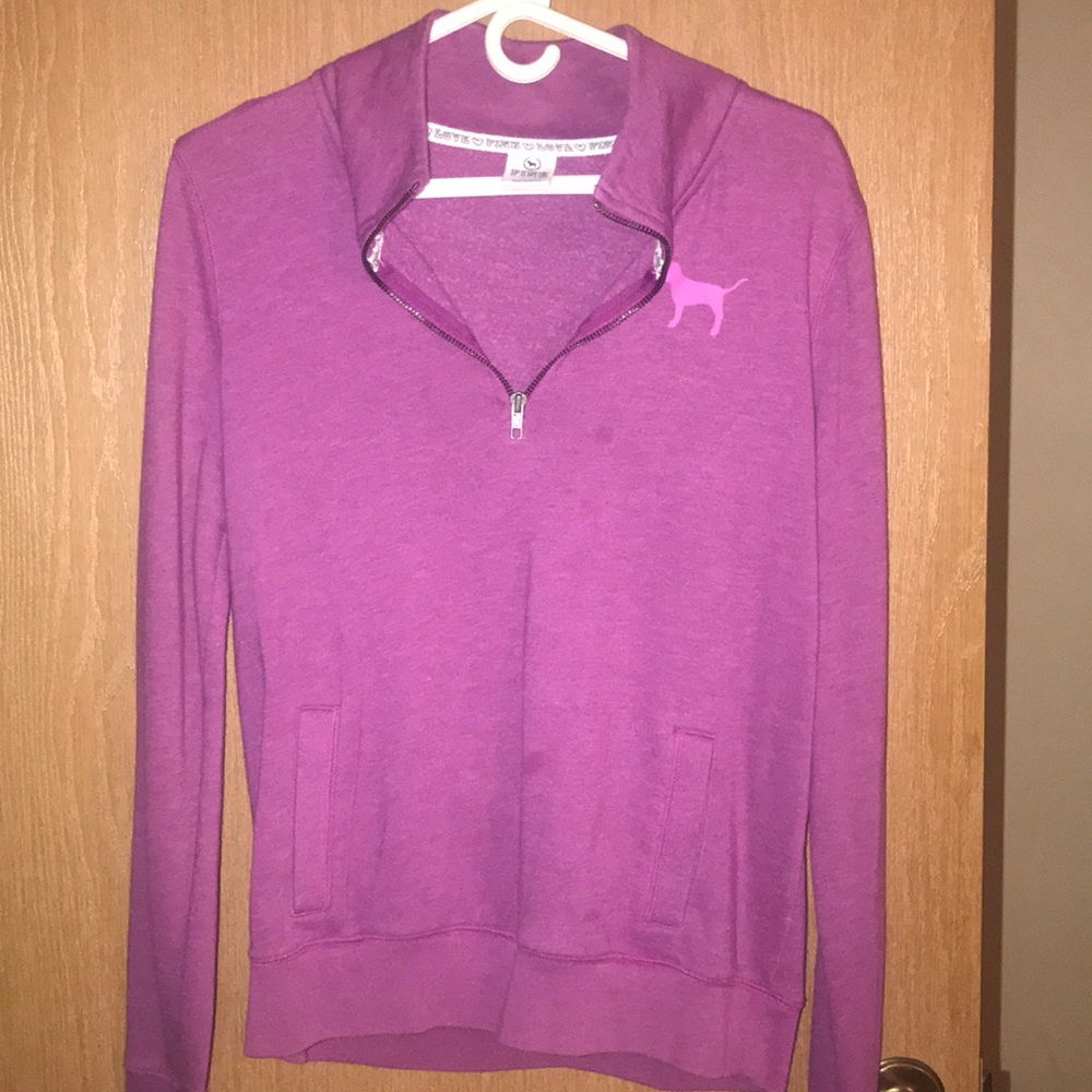 Half zip up pink jacket